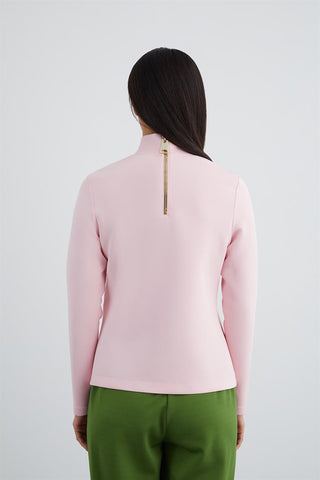 GIZIA SPORT Rosa Sweatshirt mit verziertem Knopfdetail und Stehkragen